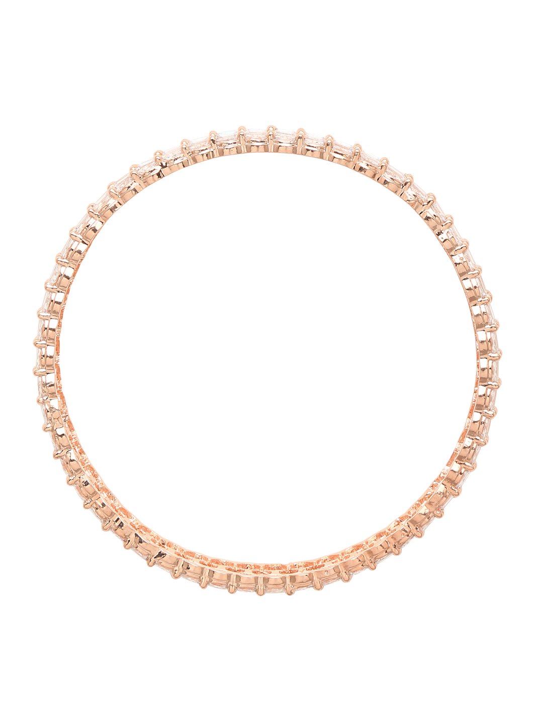 YouBella Jewellery Stylish Rose Gold Plated American Diamond Studded Bangles for Girls and Women